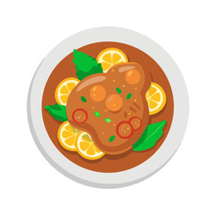 Illustration of Sweet and Sour Chicken on a plate