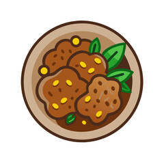 Illustration of Adobo, Filipino Dish, Isolated Icon, Vector