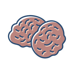 Delicious and comforting vector illustration of two meatballs