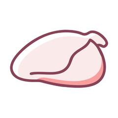 Stylized Illustration of a Chicken Breast on Black Background