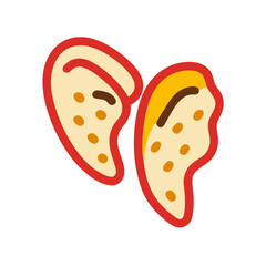 Graphical representation of the thymus gland on black background