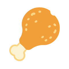 Cartoon Fried Chicken Leg on a Black Background