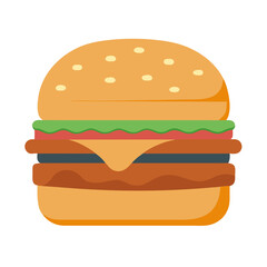 Cartoon burger vector illustration on a black background