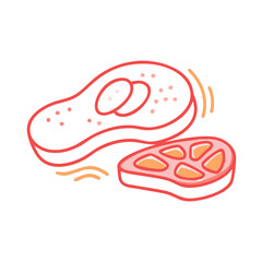 Stylized cellular structures with outlines on black background