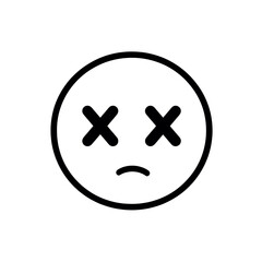 Fototapeta premium Modern illustration of emoticons that have suddenly fallen ill, depicted in dark colors for use in website design, featuring a simple style on a transparent background in PNG format