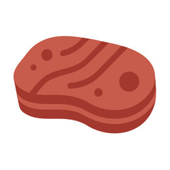 Raw Meat Cut Cartoon Icon Vector Illustration