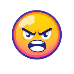 Fototapeta premium A contemporary depiction of swearing emoticons, presented as a dark icon suitable for website design, featuring a simple style on a transparent background in PNG format