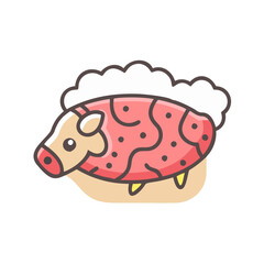 Cute Cartoon Pig Illustration with Unique Cloud Design