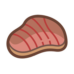 Steak Icon Vector Illustration Isolated on Black Background