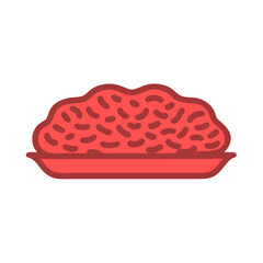 Cartoon brain on plate illustration against black background