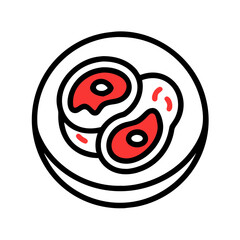 Abstract Red Shapes on Black - Minimalist Illustration