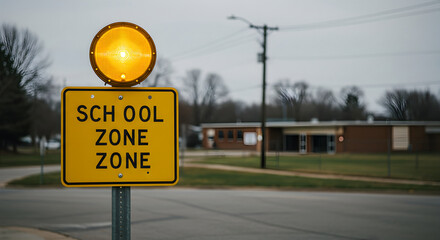 Illuminated School Zone Sign Alerts Drivers To Reduce Their Speed