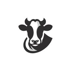 Cow Logo. Cow farm product logo design vector. Vintage Cattle Angus Beef logo