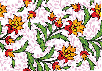 Motif Batik background bunga  yang sangat unik indah dan menarik