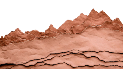 Abstract Brown Landscape Illustration with Transparent Background