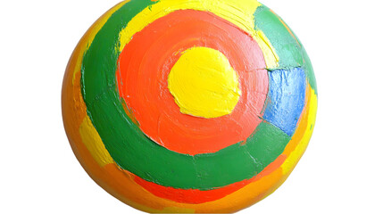 Abstract Illustration Of A Colorful Sphere With Paint Strokes Isolated On Transparent Background