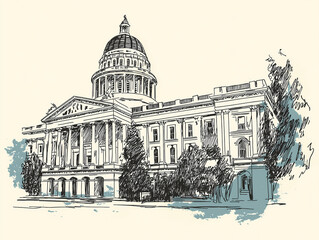 California State Capitol building in Sacramento, California