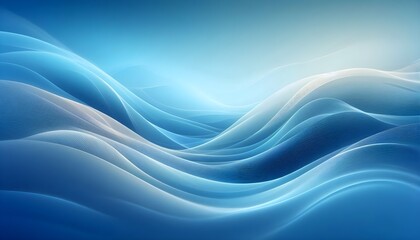 Fototapeta premium Fluid blue abstract background featuring smooth wave transitions and light-to-dark gradients in soft motion