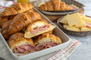 Ham and cheese croissant platter