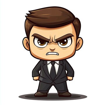 Angry Businessman Cartoon Character Illustration