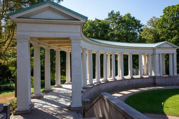 Krasnogorsk, Moscow region, Russia. View of the temple-tomb of the princes Yusupov (colonnade) in...
