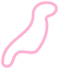 Dripping neon blob shape in a wave pattern, characterized by smooth flowing curves and glowing pink outlines.
