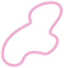 Flowing outline in a path shape, with neon glowing pink contours and smooth, organic curves highlighting the form.