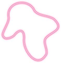 Organic fluid blob shape with a dynamic wave form and glowing pink contour.