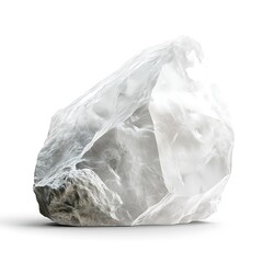 Fototapeta premium Natural Clear Quartz Crystal Rock on White Background for Display