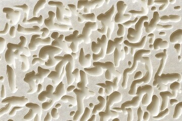 Off-White Embossed Surface with Organic Forms and Subtle Texture Play