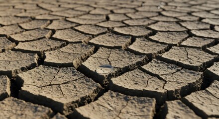 Dried cracked earth with desert detail.