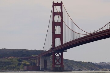 The Golden Gate Bridge crosses the Golden Gate Straight connecting the San Francisco Bay to the Pacific Ocean