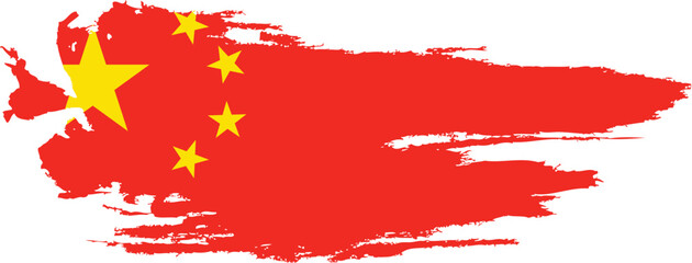 vector China flag with torn effect