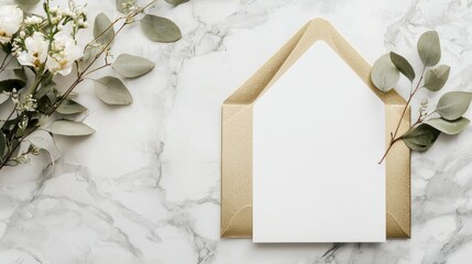 A modern and classy event invitation with an elegant marble background