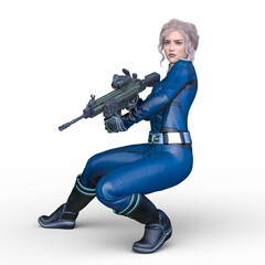 Fototapeta premium サイバーウーマン 3DCGレンダリング