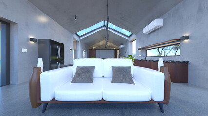 プール付き住宅　3DCGレンダリング