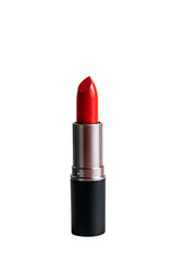 Vibrant Red Lipstick on White Surface, Bold Makeup, Eye-catching Look, Glamorous Beauty Style