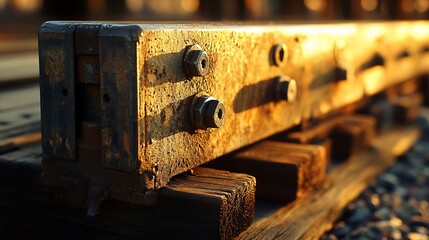 Rusty railway track section