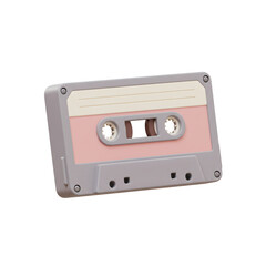 Fototapeta premium A Retro Pink and Gray Audio Cassette Tape This is a 3D rendered image of a vintage music cassette Perfect for nostalgic designs and 80s themed projects
