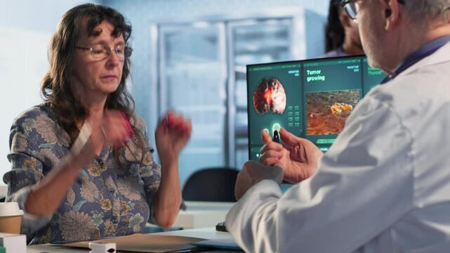 Male doctor performing a neurological examination with a pen light to assess a patient cognition, pupil response and reflexes, checking for signs of concussion or brain injury. Camera B.