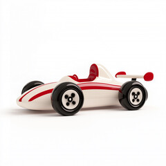 Colorful toy race car design featuring sleek curves and playful aesthetics in a bright and engaging style for children