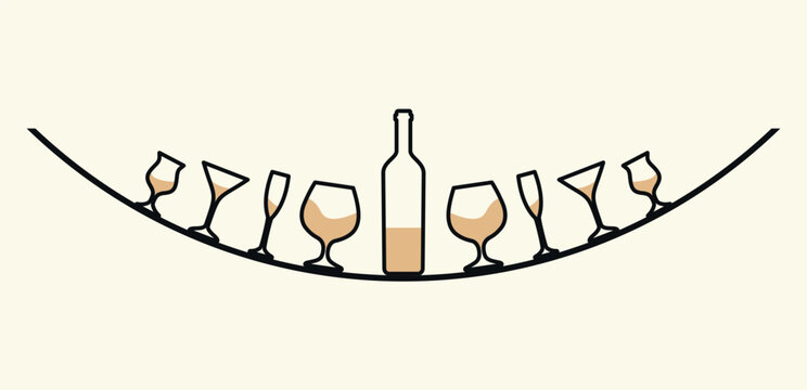 recommend clip art: Champagne bottle with glasses vector illustration