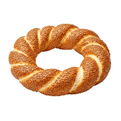 sesame bagel isolated on a white background 