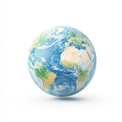 Fototapeta premium A striking globe showcasing the Earth, isolated on a clean white background, perfect for educational or decorative use.