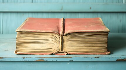 Antique Book Open Pages Old Vintage Red Cover Dusty Pages Aged Book