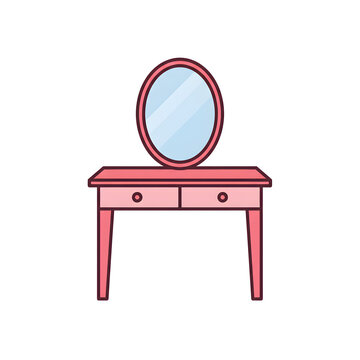 recommend clip art: Pink Vanity Table Illustration