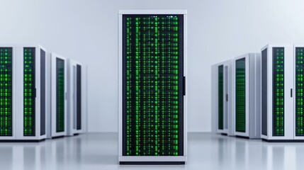 Obraz premium A sleek data center filled with advanced servers, showcasing hightech infrastructure for optimal performance.