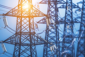 Power Lines Sunrise View