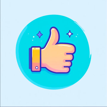 recommend clip art: Thumbs Up: Hand gesture expressing positivity, agreement, or approval with stars.