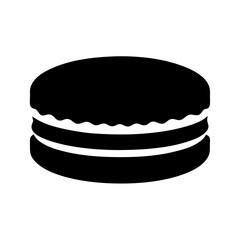 A Delicious Black and White Macaron Icon Illustration Graphic Design